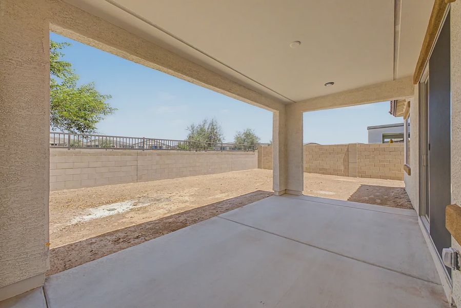 Exterior details and patio area of a home in Avanti at Granite Vista, Waddell (Image 4).