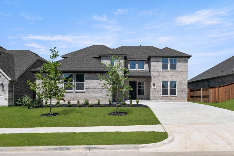 Front exterior of a new home in Inspiration Collection at Bridgewater, Midlothian, TX, highlighting curb appeal (Image 2).