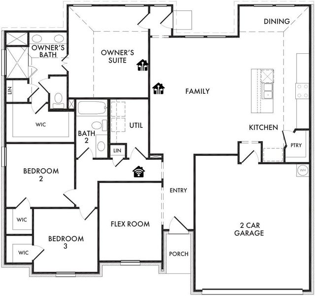 2D floor plan layout for the Pembridge II by Impression Homes in Mountain Valley Lake, Burleson, TX (Image 3). 2D floor plan layout for the Pembridge II by Impression Homes in Mountain Valley Lake, Burleson, TX (Image 3).