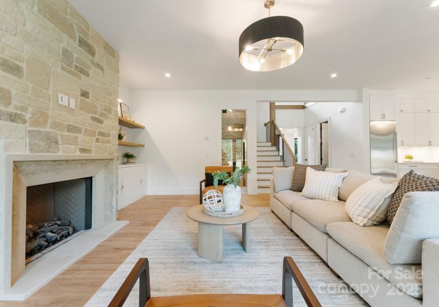 Cast stone fireplace mantel and stone fireplace surround Cast stone fireplace mantel and stone fireplace surround