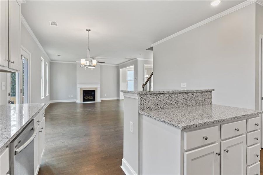 Furnished interior view inside a new home in Stratford Square, Lawrenceville (Image 3).