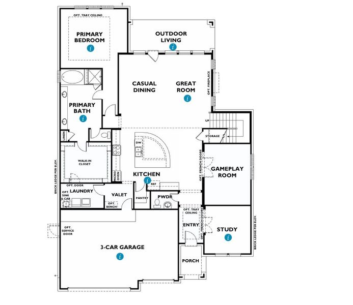 2D floor plan layout for the 5051 by Shea Homes in WILDTREE 60', Montgomery, TX (Image 4).