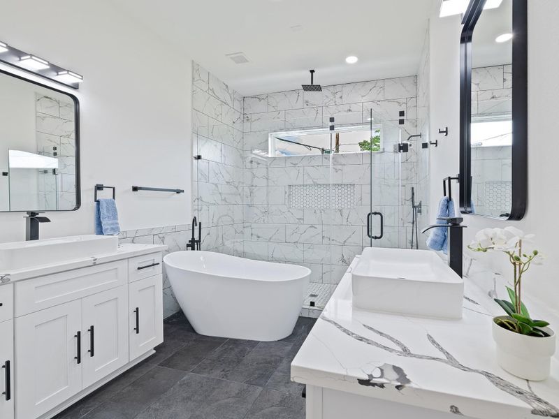 Spa like primary bathroom