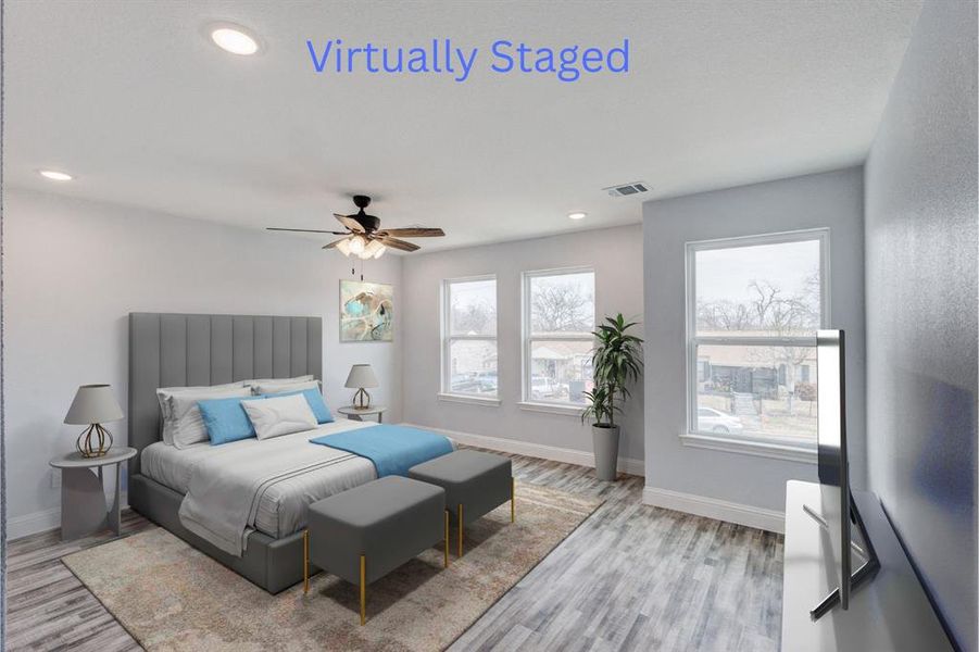 Virtually Staged Main Bedroom