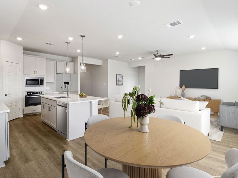 Furnished interior view inside a new home in Estancia Ranch - Classic Series, San Antonio (Image 10).