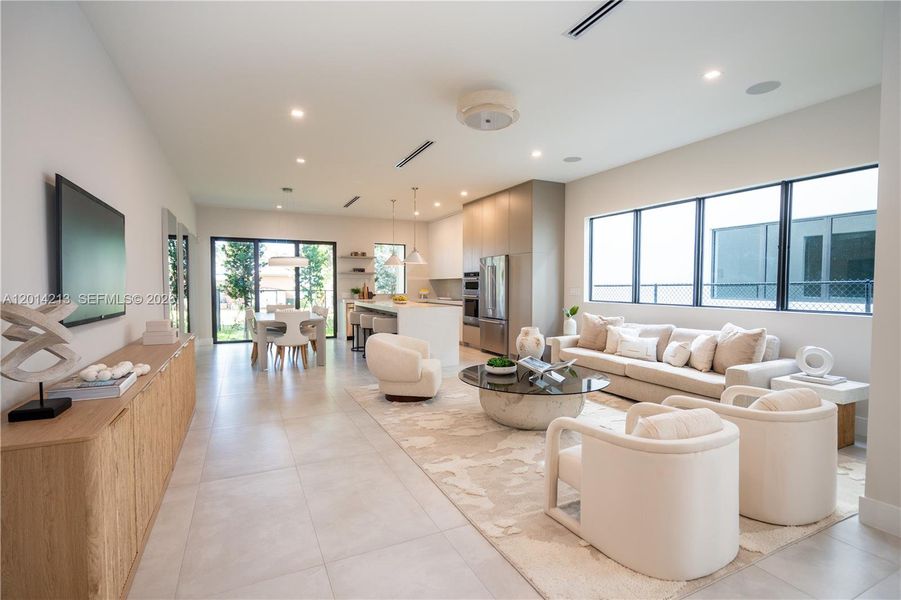 Furnished interior view inside a new home in , Miami (Image 15). Furnished interior view inside a new home in , Miami (Image 15).