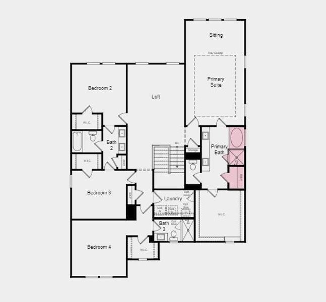 2D floor plan layout of this home in Bailey Fence, Dacula, GA (Image 5). 2D floor plan layout of this home in Bailey Fence, Dacula, GA (Image 5).