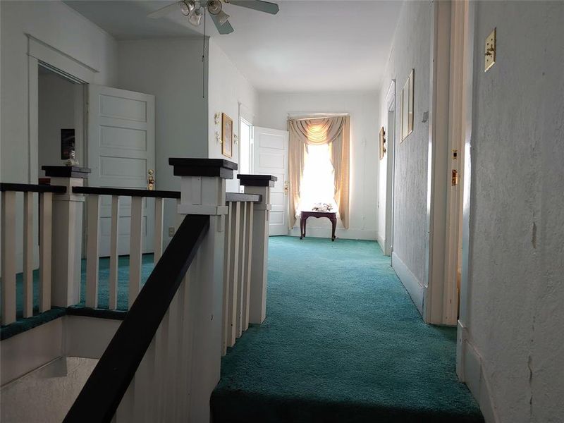 Upstairs corridor at the top of the stairs Upstairs corridor at the top of the stairs