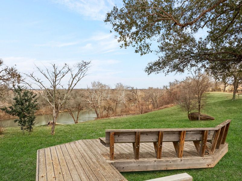 View of The Colony community park featuring a deck with a view of the Colorado River.