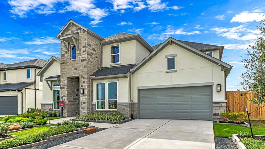 Representative exterior photo of a completed home built from the Topaz by Taylor Morrison in Avalon at Cypress 60s, Cypress, TX (Image 24). Representative exterior photo of a completed home built from the Topaz by Taylor Morrison in Avalon at Cypress 60s, Cypress, TX (Image 24).