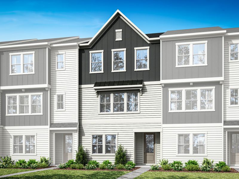 Representative exterior photo of a completed home built from the Nola by Tri Pointe Homes in Twinleaf Townes, Chapel Hill, NC (Image 17).