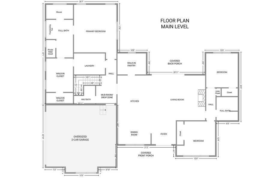 2D floor plan layout of this home in , Clover, SC (Image 5). 2D floor plan layout of this home in , Clover, SC (Image 5).