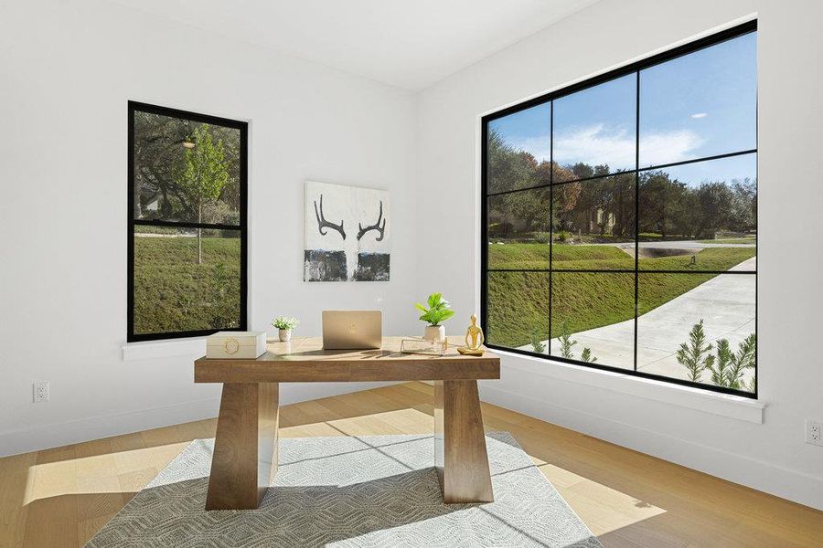 The main floor also provides a lovely guest suite or home office.