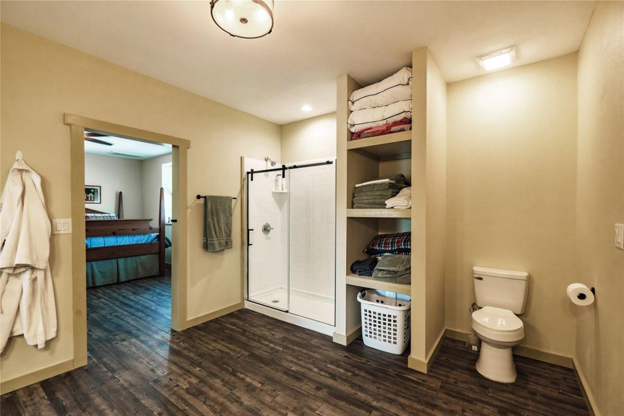 Primary ensuite bathroom enjoys double vanity and walk-in shower Primary ensuite bathroom enjoys double vanity and walk-in shower