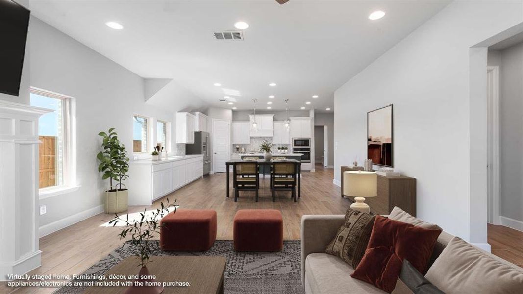 Furnished interior view inside a new home in The Heights At Uptown Celina 45', Celina (Image 8). Furnished interior view inside a new home in The Heights At Uptown Celina 45', Celina (Image 8).