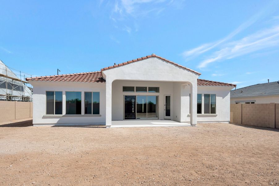 Exterior details and patio area of a home in Canyon Views – 70’ Sunrise Series, Litchfield Park (Image 3).