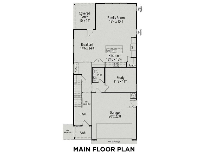 2D floor plan layout for the The Preston A by Davidson Homes LLC in Wellers Knoll, Lillington, NC (Image 3). 2D floor plan layout for the The Preston A by Davidson Homes LLC in Wellers Knoll, Lillington, NC (Image 3).