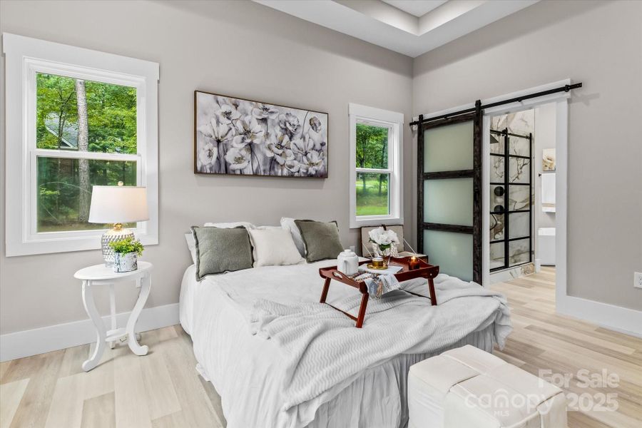 Furnished interior view inside a new home in , Iron Station (Image 10).