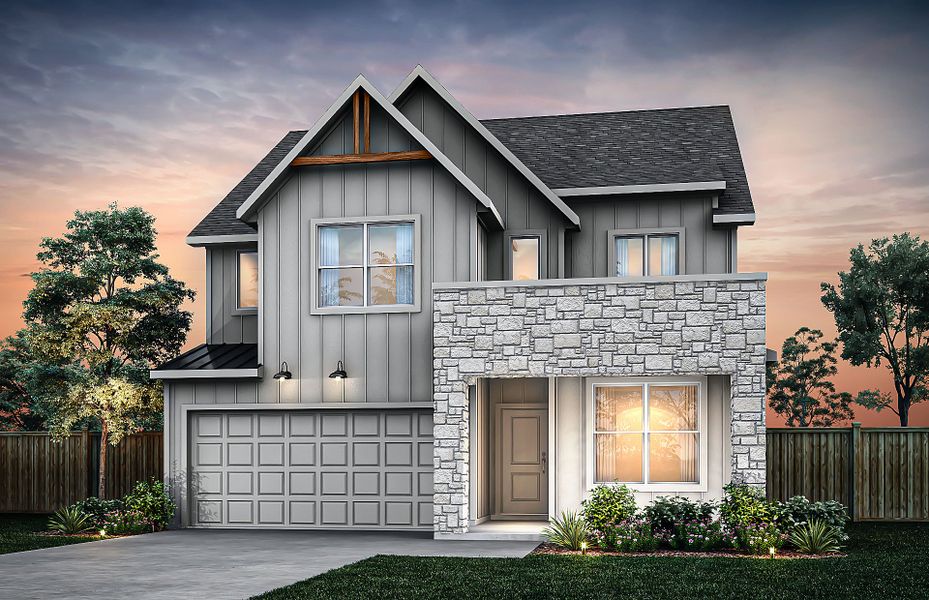 Representative exterior photo of a completed home built from the Sanford by Pulte Homes in Kuempel Farms, Pflugerville, TX (Image 36). Representative exterior photo of a completed home built from the Sanford by Pulte Homes in Kuempel Farms, Pflugerville, TX (Image 36).