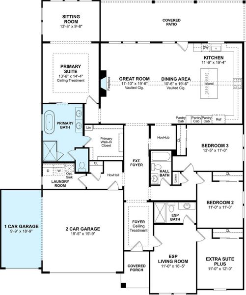 The Belfast floor plan by K. Hovnanian Homes. 1st Floor shown. *Prices, plans, dimensions, features, specifications, materials, and availability of homes or communities are subject to change without notice or obligation.