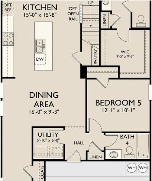 2D floor plan layout of this home in Creekview Fossil Ridge, Pilot Point, TX (Image 4).