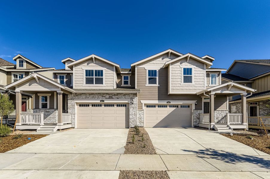 Exterior details and patio area of a home in Parterre: Paired Homes, Thornton (Image 2).