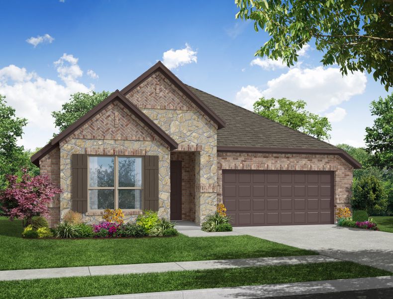 Representative exterior photo of a completed home built from the Canterbury by Impression Homes in Mercer Meadows, Royse City, TX (Image 8). Representative exterior photo of a completed home built from the Canterbury by Impression Homes in Mercer Meadows, Royse City, TX (Image 8).