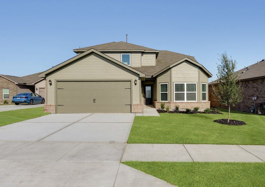 The two-story Gideon plan is a beautiful siding home.