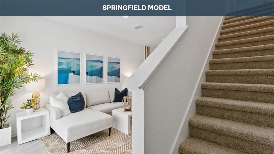 Furnished interior view inside a new home in Cordera Townhomes, St. Augustine (Image 12).