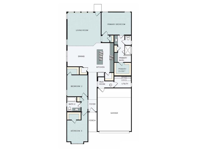 2D floor plan layout of this home in Cross Creek, Cedar Park, TX (Image 3).