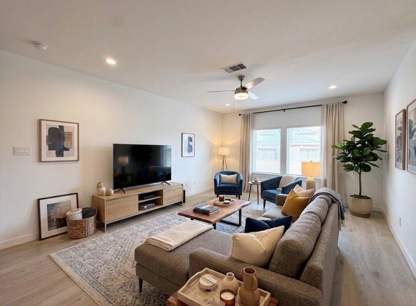 Virtually staged living room