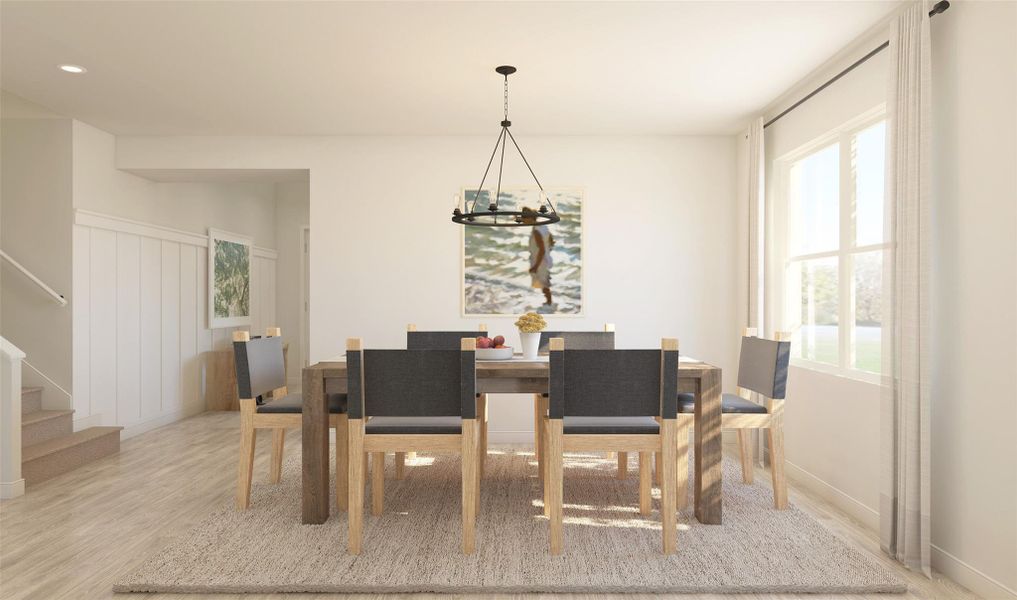 Sun-lit formal dining room (*Artist rendering used for illustration purposes only.) Sun-lit formal dining room (*Artist rendering used for illustration purposes only.)
