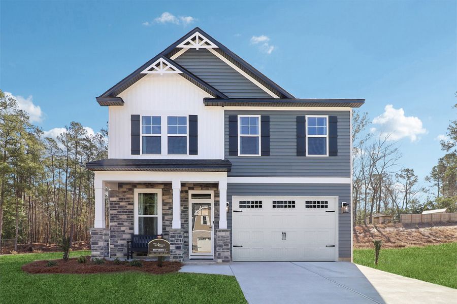 Representative exterior photo of a completed home built from the Bentcreek II by Great Southern Homes in Shiloh Trail, Wellford, SC (Image 33).