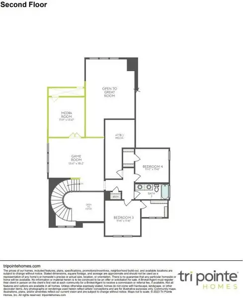 2D floor plan layout of this home in Woodson’s Reserve, Spring, TX (Image 4).