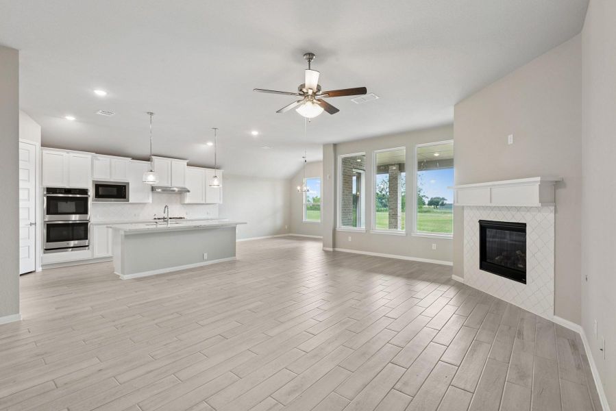 Cozy fireplace in the great room Cozy fireplace in the great room