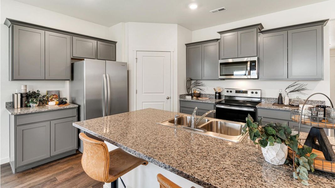Representative furnished interior of a home built from the NEWCASTLE by D.R. Horton in Tailholt, Severance (Image 5).