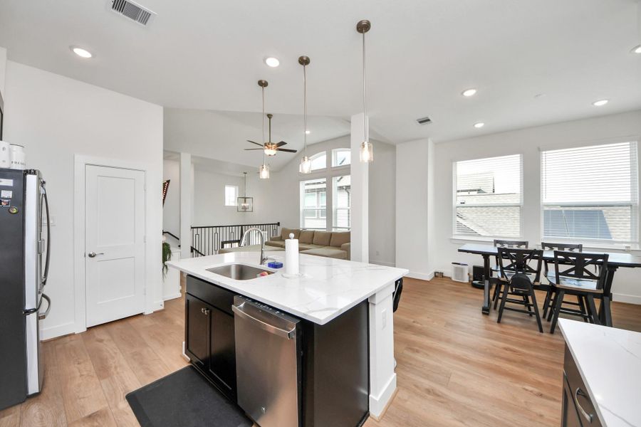 Furnished interior view inside a new home in Meridiana Courtyard Collection, Manvel (Image 33).