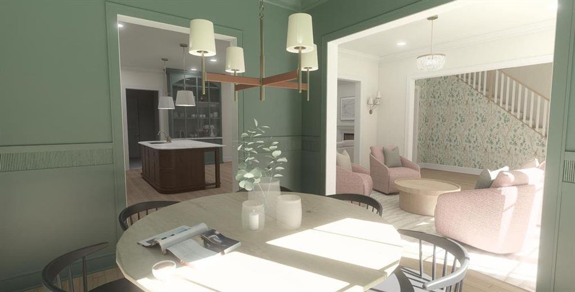 Furnished interior view inside a new home in , Dallas (Image 2).