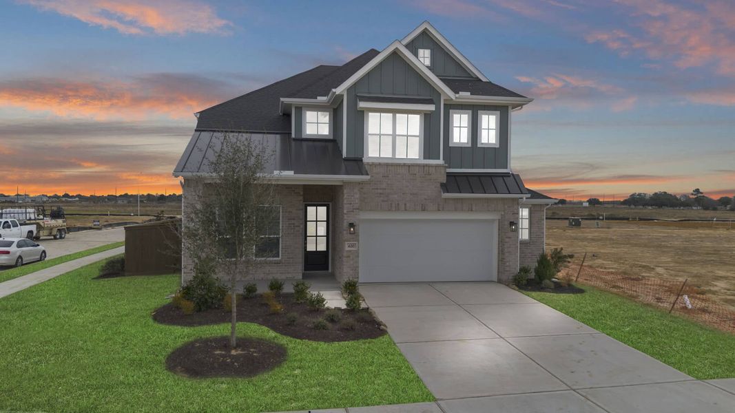 Front exterior of a new home in Attwater, Waller, TX, highlighting curb appeal (Image 20).