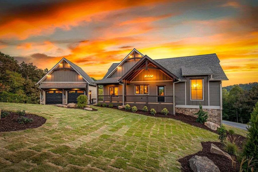 Front exterior of a new home in , Blue Ridge, GA, highlighting curb appeal (Image 29).