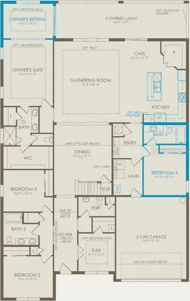 2D floor plan layout of this home in Bridgewalk, St. Cloud, FL (Image 3).