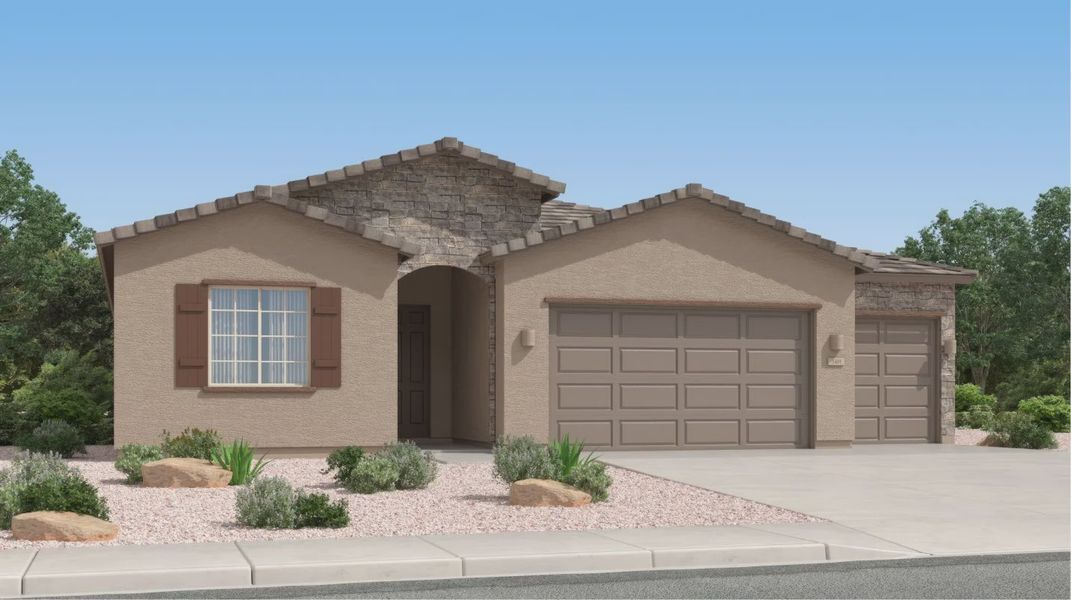 Front exterior of a home in the Santa Rita Ranch: Santa Rita Ranch III community, located in Vail, AZ (Image 3). Front exterior of a home in the Santa Rita Ranch: Santa Rita Ranch III community, located in Vail, AZ (Image 3).