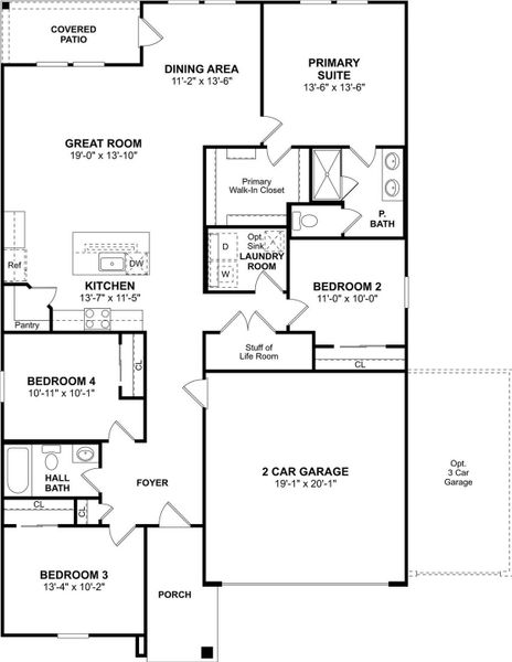 The Goldenrod II floor plan by K. Hovnanian Homes. 1st Floor shown. *Prices, plans, dimensions, features, specifications, materials, and availability of homes or communities are subject to change without notice or obligation.