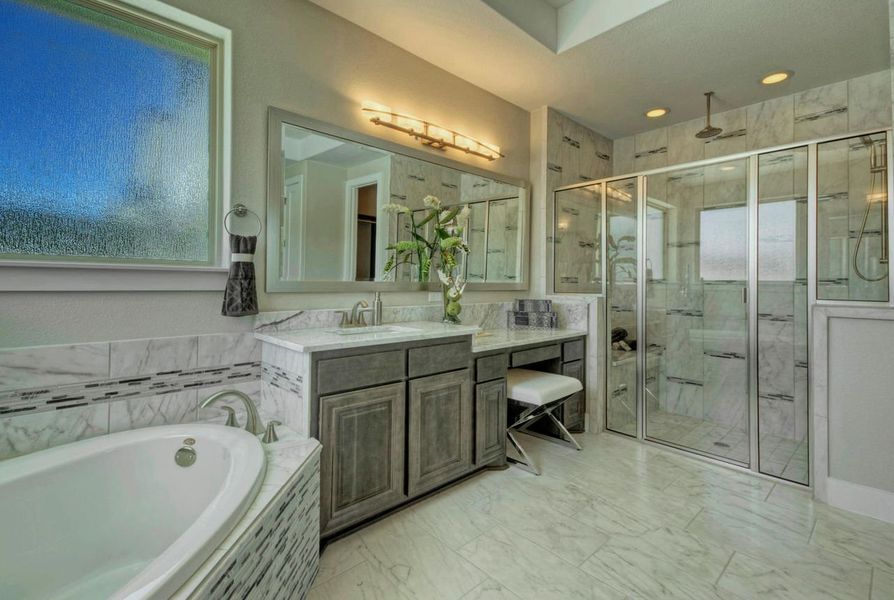 Representative furnished interior of a home built from the Madera II by Giddens Homes in Scofield Farms Estates, Georgetown (Image 159).