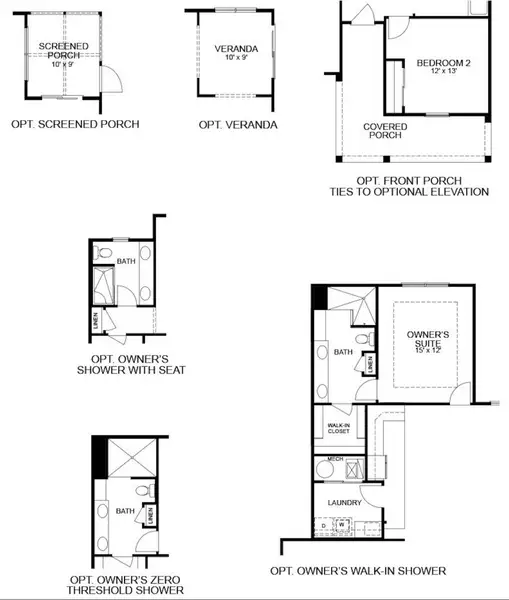 2D floor plan layout for the Capri by Epcon Communities in The Villas at Pinewood, Asheboro, NC (Image 4).