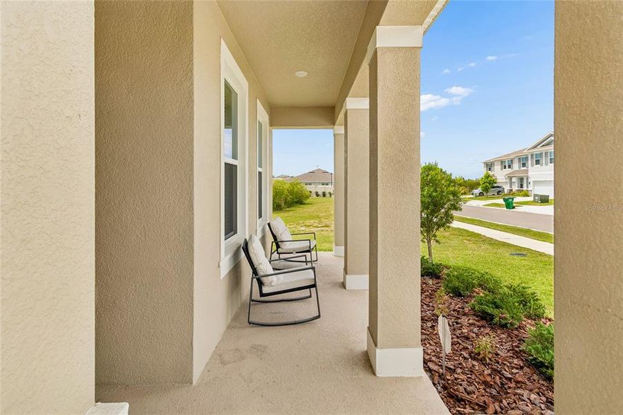 Exterior details and patio area of a home in Woodcreek, Wesley Chapel (Image 24). Exterior details and patio area of a home in Woodcreek, Wesley Chapel (Image 24).