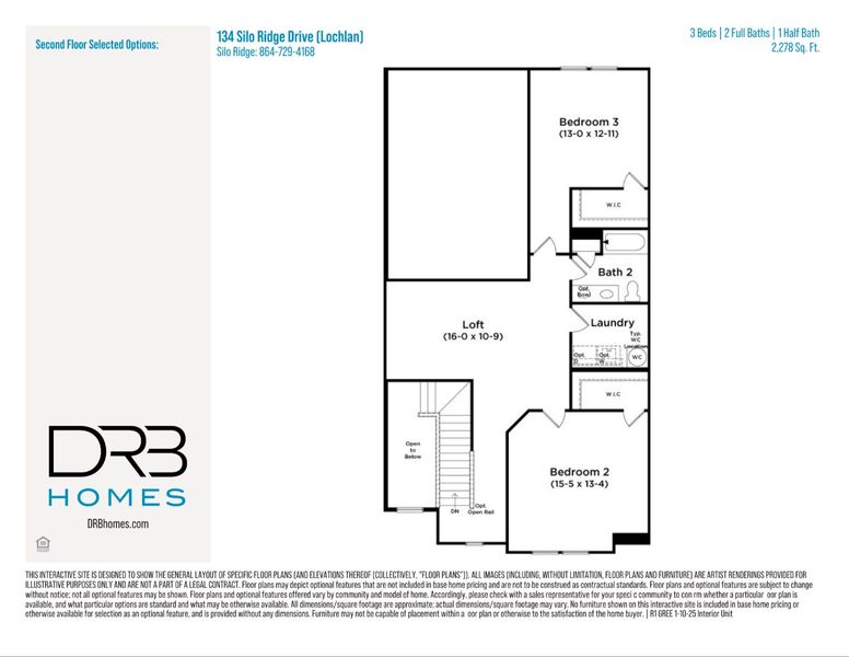 2D floor plan layout of this home in Silo Ridge, Anderson, SC (Image 5).