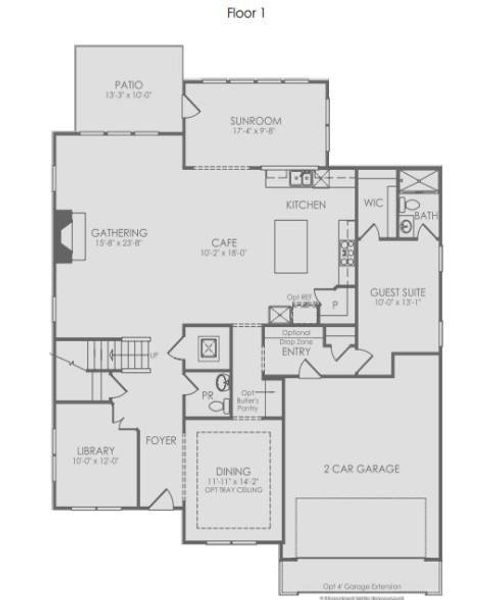 2D floor plan layout of this home in Silverwood, Cumming, GA (Image 2).