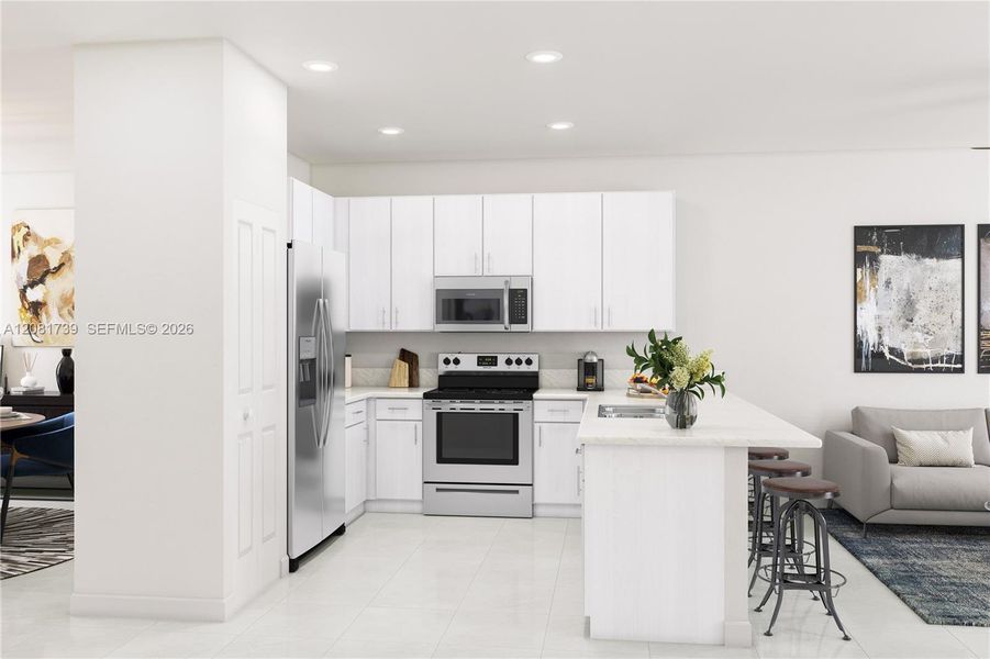 Furnished interior view inside a new home in Breezewood, Miami (Image 10).
