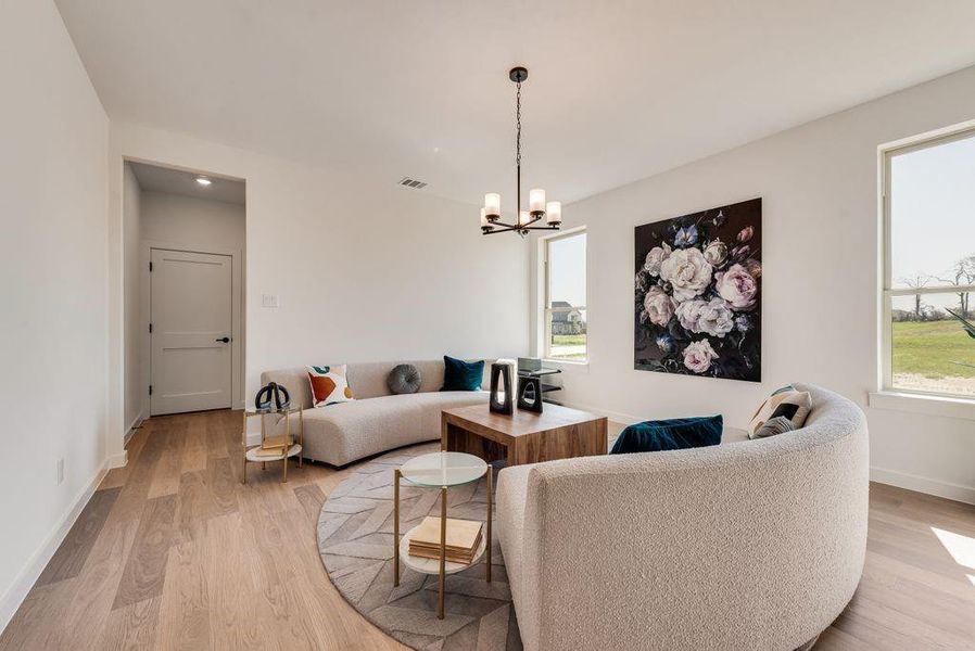 Furnished interior view inside a new home in Chatham Reserve, Providence Village (Image 9).